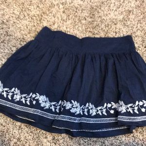 Navy skirt with white embroidery
